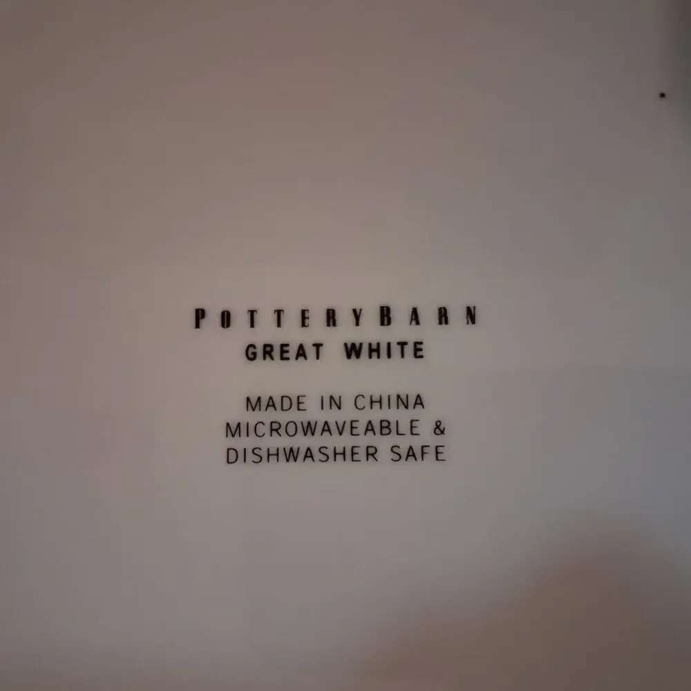 Pottery Barn Great White Porcelain 12” Rimmed Dinner Chop Plates (Lot of 2)